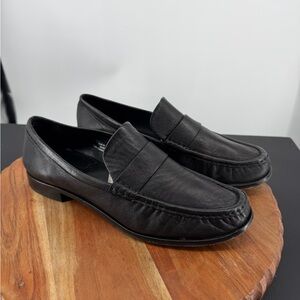 COS ruched Soft Loafer Black leather sz 41 US 10 1150149 model leather soles